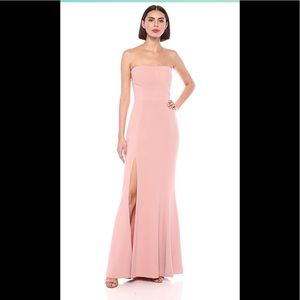 DRESS THE POPULATION Blush Strapless Evening Gown
